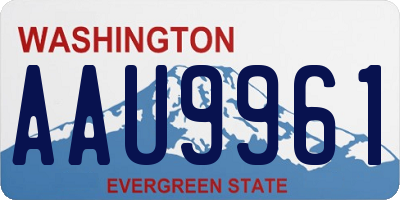 WA license plate AAU9961