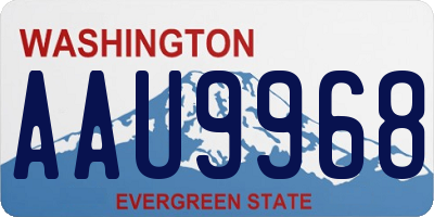 WA license plate AAU9968