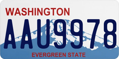 WA license plate AAU9978
