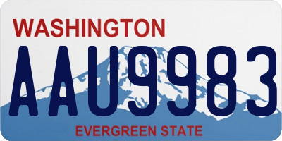 WA license plate AAU9983
