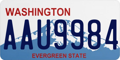 WA license plate AAU9984