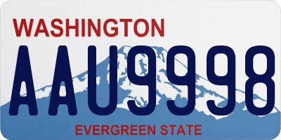 WA license plate AAU9998