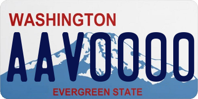 WA license plate AAV0000