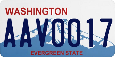 WA license plate AAV0017