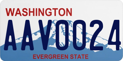 WA license plate AAV0024
