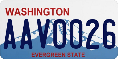 WA license plate AAV0026