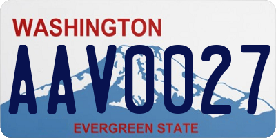 WA license plate AAV0027