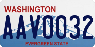 WA license plate AAV0032