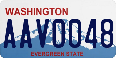 WA license plate AAV0048