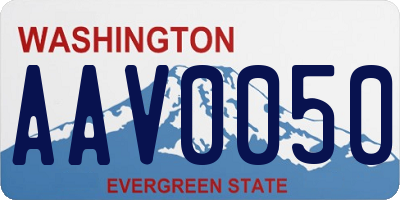 WA license plate AAV0050