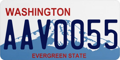 WA license plate AAV0055