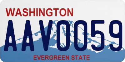 WA license plate AAV0059