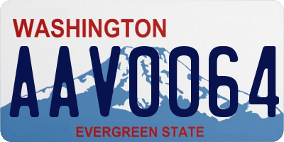 WA license plate AAV0064