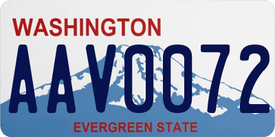 WA license plate AAV0072