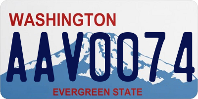 WA license plate AAV0074