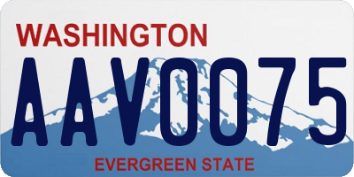 WA license plate AAV0075