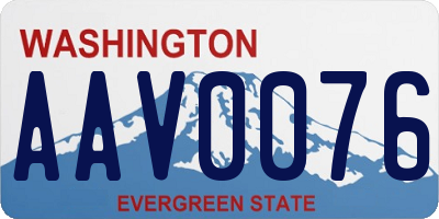 WA license plate AAV0076