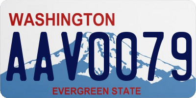 WA license plate AAV0079