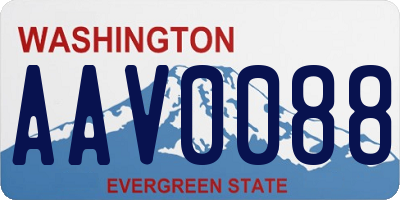 WA license plate AAV0088