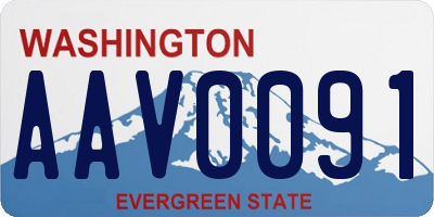 WA license plate AAV0091