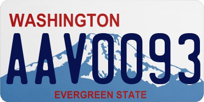 WA license plate AAV0093