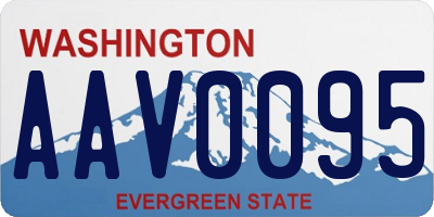 WA license plate AAV0095
