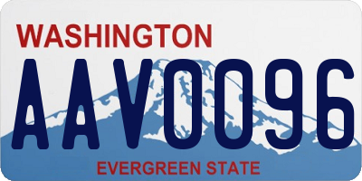 WA license plate AAV0096