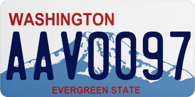 WA license plate AAV0097