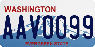 WA license plate AAV0099