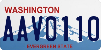 WA license plate AAV0110