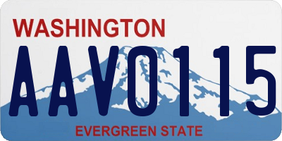 WA license plate AAV0115