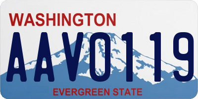 WA license plate AAV0119