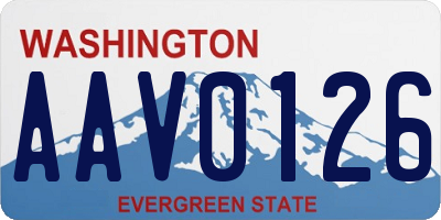 WA license plate AAV0126