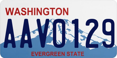 WA license plate AAV0129