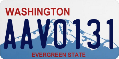 WA license plate AAV0131