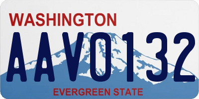 WA license plate AAV0132