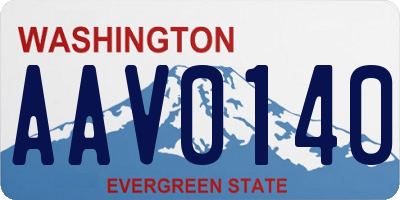 WA license plate AAV0140