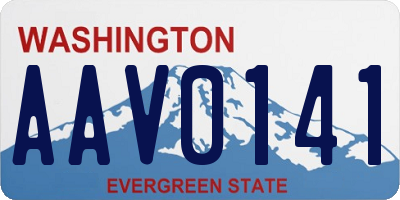 WA license plate AAV0141