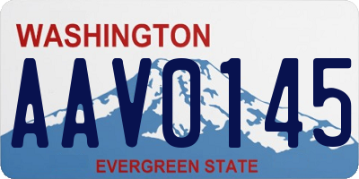 WA license plate AAV0145