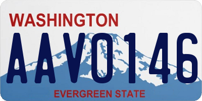 WA license plate AAV0146