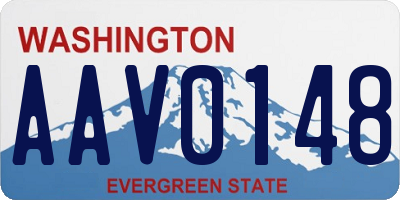 WA license plate AAV0148