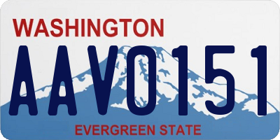 WA license plate AAV0151