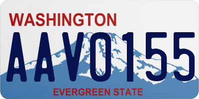 WA license plate AAV0155