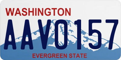 WA license plate AAV0157