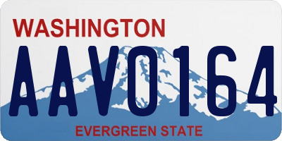 WA license plate AAV0164