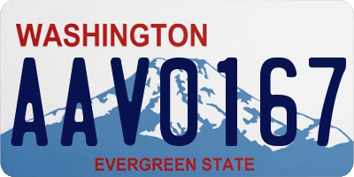 WA license plate AAV0167