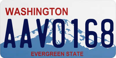 WA license plate AAV0168