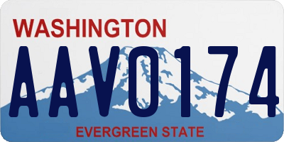 WA license plate AAV0174