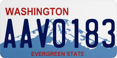 WA license plate AAV0183