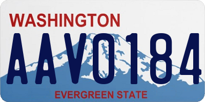 WA license plate AAV0184